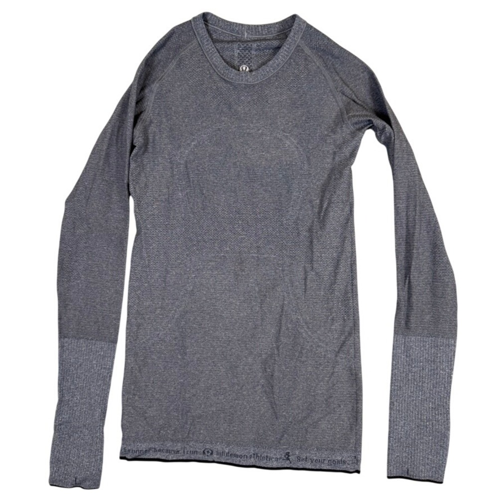 Lululemon Swiftly Tech Long Sleeve Crew Heathered Grey Running Shirt Size 4